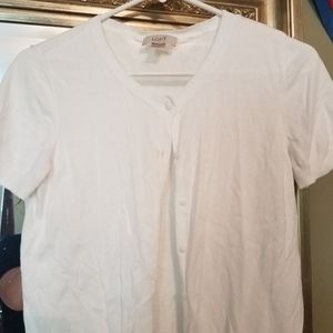 Loft short sleeve button down sweater